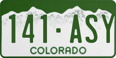 CO license plate 141ASY