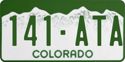 CO license plate 141ATA