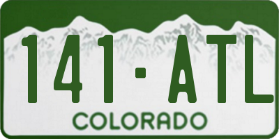 CO license plate 141ATL