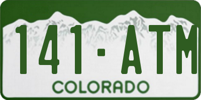 CO license plate 141ATM