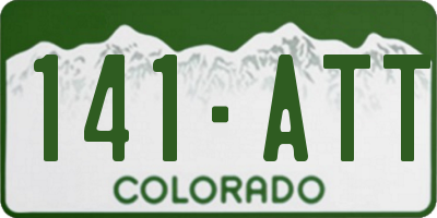CO license plate 141ATT