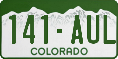 CO license plate 141AUL