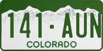 CO license plate 141AUN