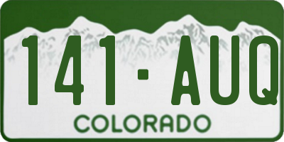 CO license plate 141AUQ
