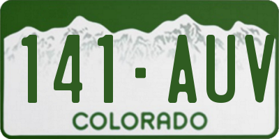 CO license plate 141AUV