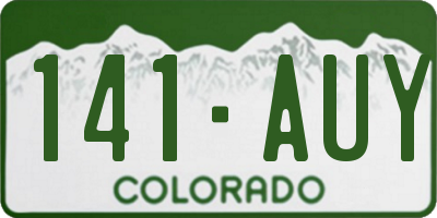 CO license plate 141AUY