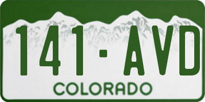 CO license plate 141AVD