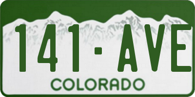 CO license plate 141AVE