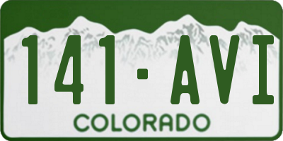 CO license plate 141AVI
