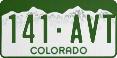 CO license plate 141AVT