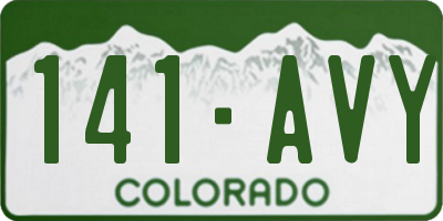 CO license plate 141AVY