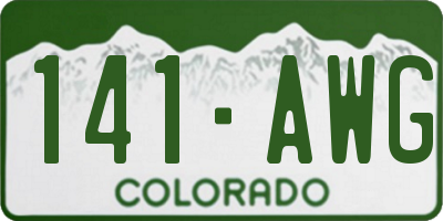CO license plate 141AWG