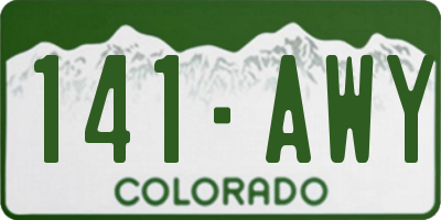 CO license plate 141AWY