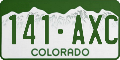 CO license plate 141AXC