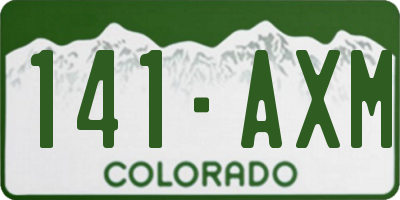 CO license plate 141AXM