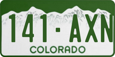CO license plate 141AXN