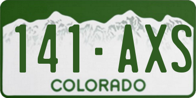 CO license plate 141AXS