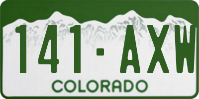 CO license plate 141AXW