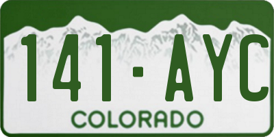 CO license plate 141AYC