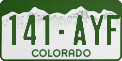 CO license plate 141AYF