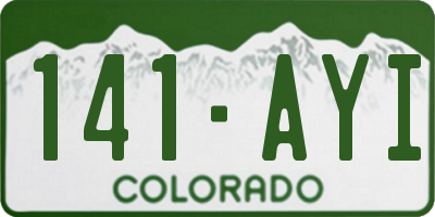 CO license plate 141AYI