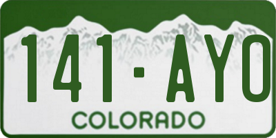 CO license plate 141AYO
