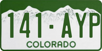 CO license plate 141AYP