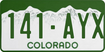 CO license plate 141AYX