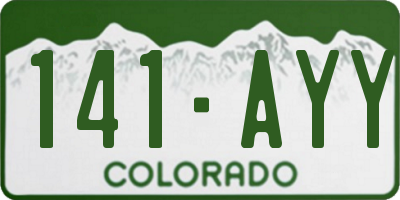 CO license plate 141AYY