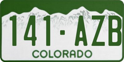CO license plate 141AZB