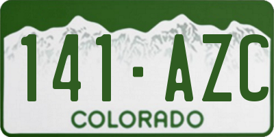 CO license plate 141AZC