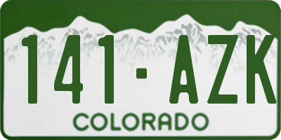 CO license plate 141AZK
