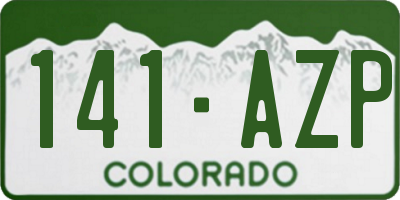 CO license plate 141AZP