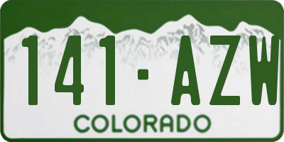 CO license plate 141AZW