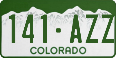 CO license plate 141AZZ