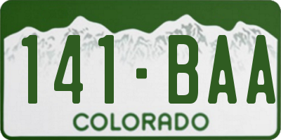 CO license plate 141BAA