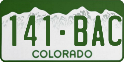 CO license plate 141BAC