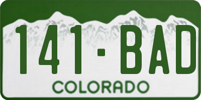 CO license plate 141BAD