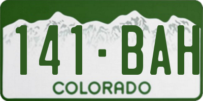 CO license plate 141BAH