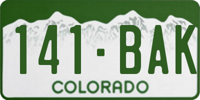 CO license plate 141BAK