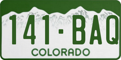 CO license plate 141BAQ