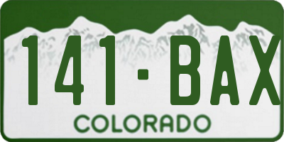 CO license plate 141BAX
