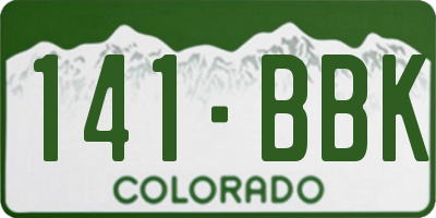 CO license plate 141BBK