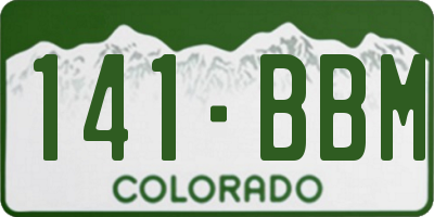 CO license plate 141BBM
