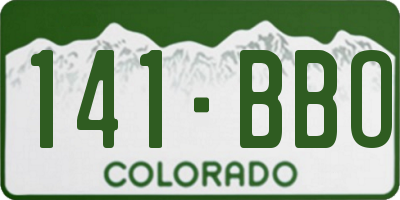 CO license plate 141BBO