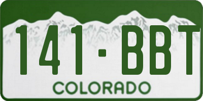 CO license plate 141BBT