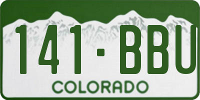 CO license plate 141BBU