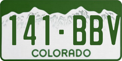 CO license plate 141BBV