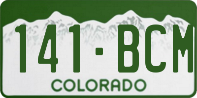 CO license plate 141BCM