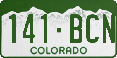 CO license plate 141BCN